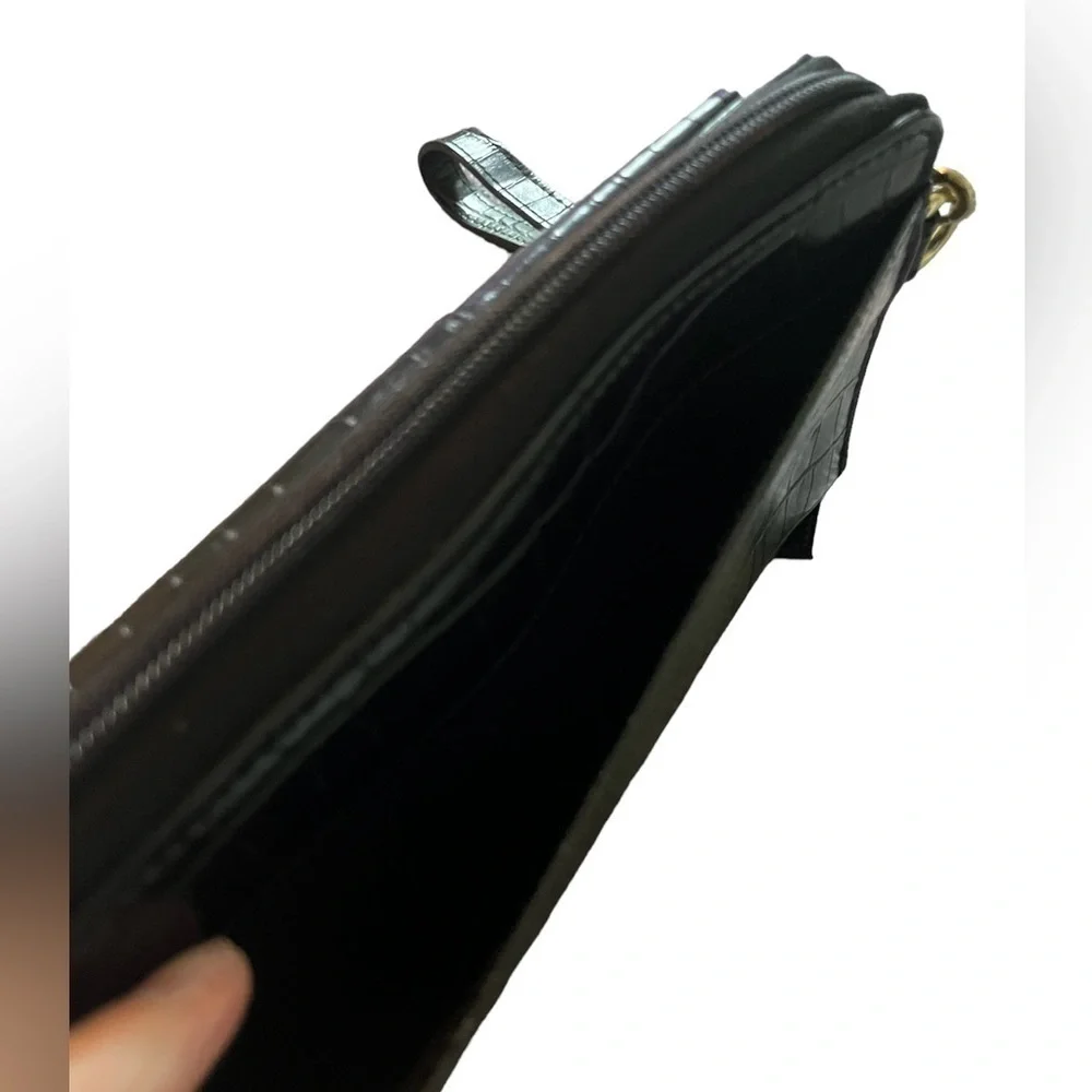 Black Leather Wristlet